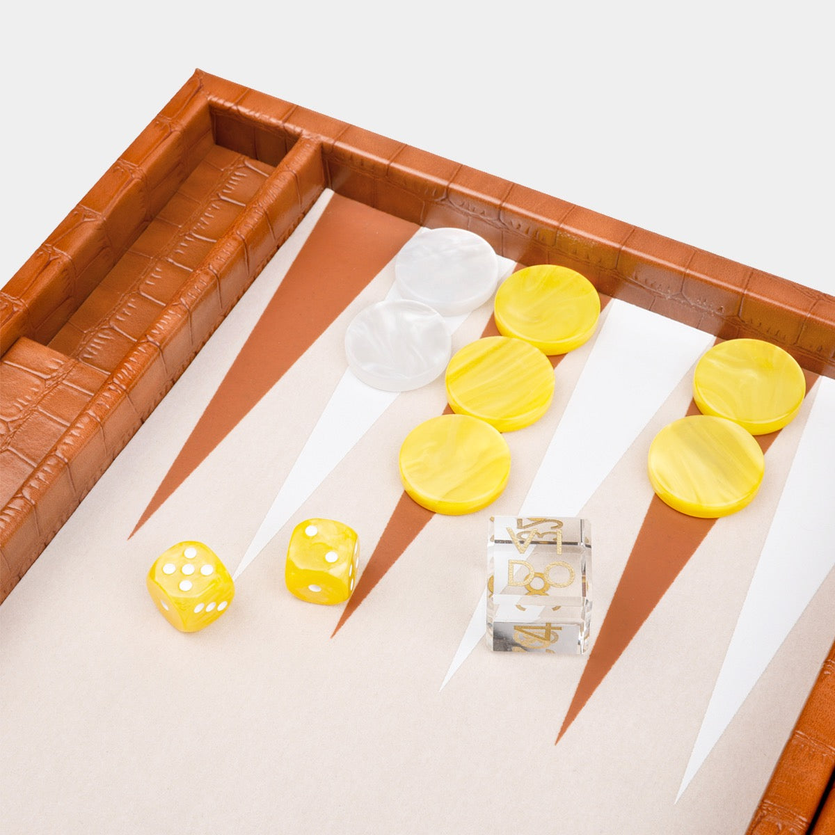 Chestnut Alligator Medium Backgammon - VIDO USA