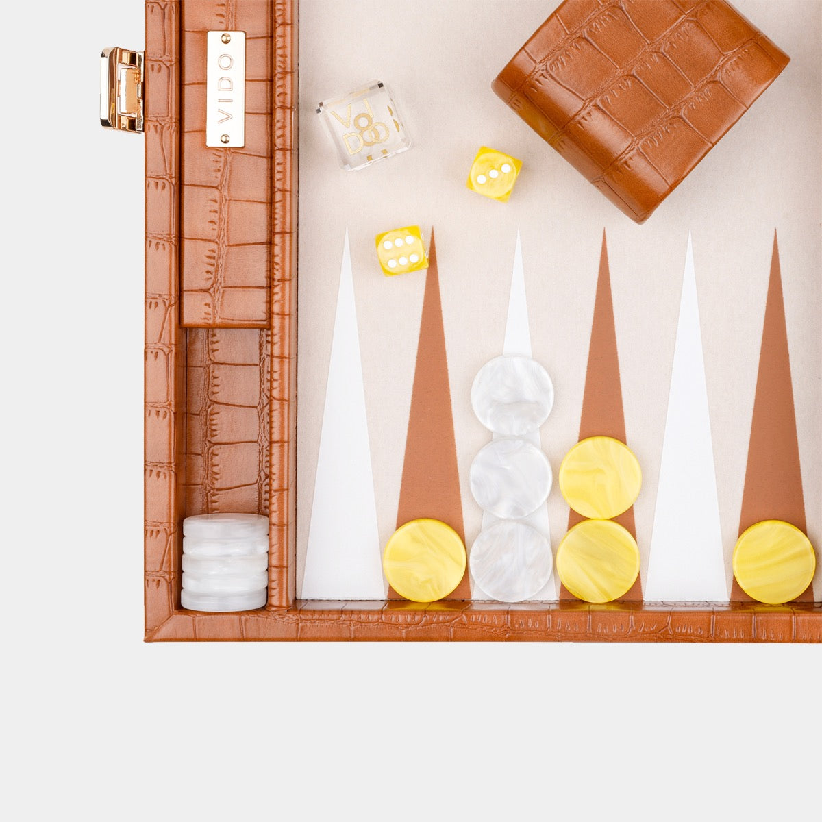 Chestnut Alligator Medium Backgammon - VIDO USA