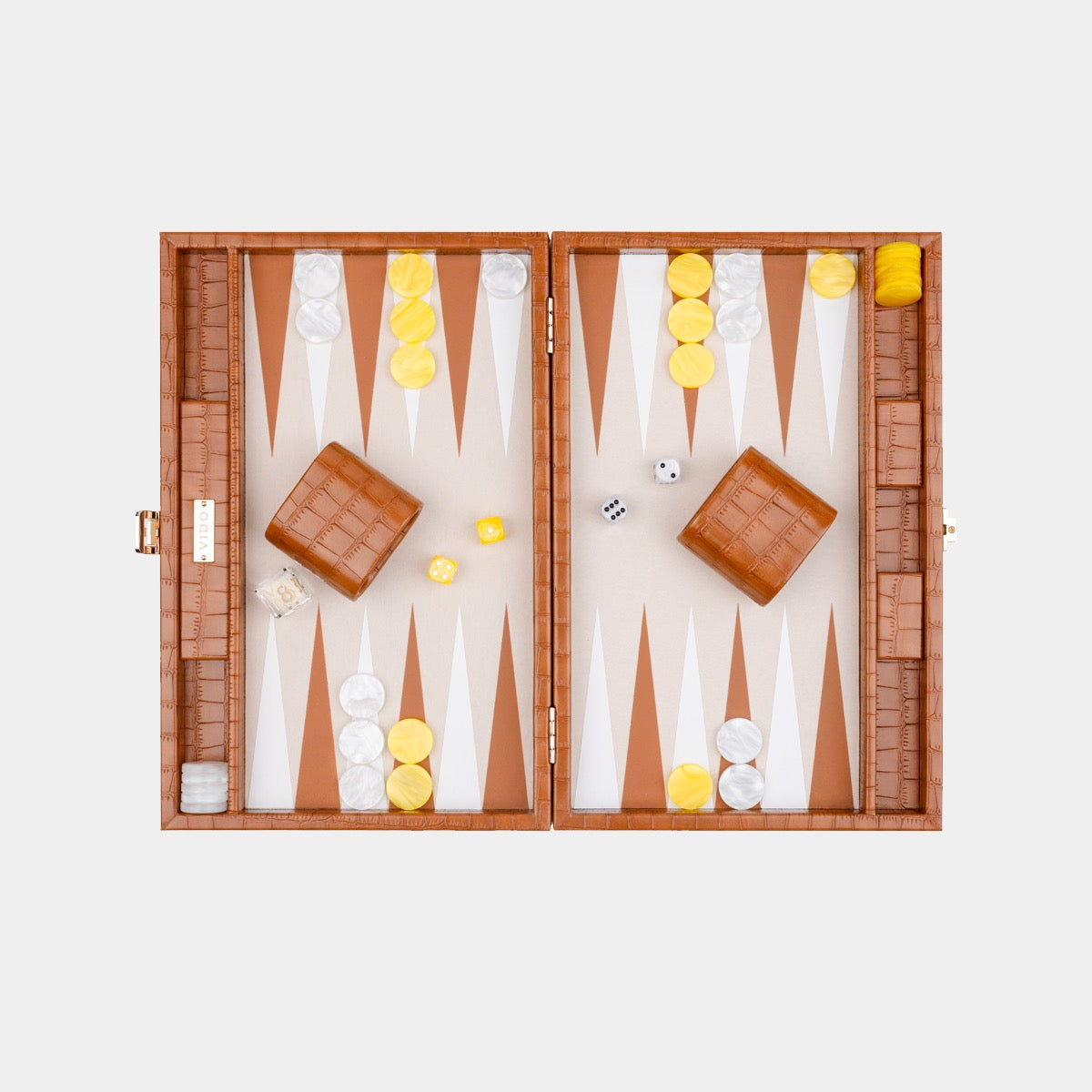 Chestnut Alligator Medium Backgammon - VIDO USA