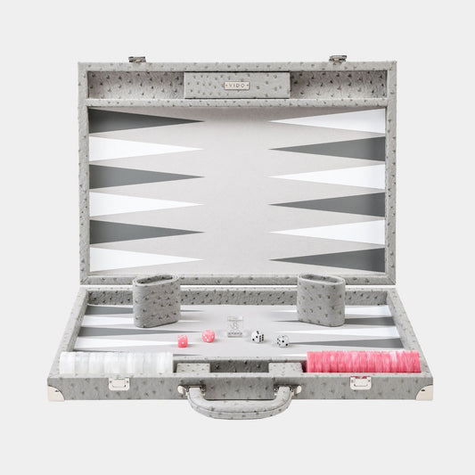 Grey Ostrich Large Backgammon - VIDO USA