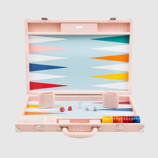 Pink Crocodile Large Backgammon - VIDO USA